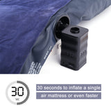 30 seconds to inflate a single air mattress or even faster.